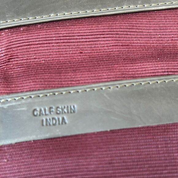 Green Hills Vintage dark brown calf skin checkbook cover wallet - Picture 4 of 5